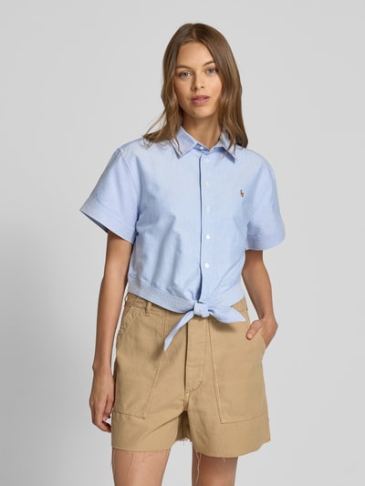Polo Ralph Lauren Regular Fit Bluse mit Knotendetail Bleu 4