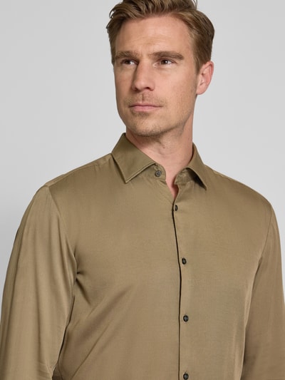 HUGO Slim fit zakelijk overhemd met kentkraag, model 'KENNO' Beige - 3