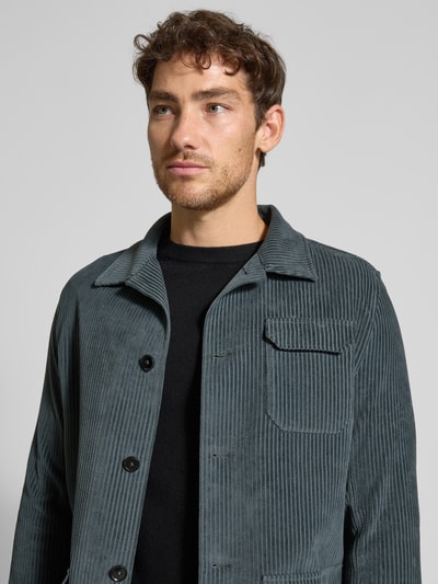 Zuitable Regular fit overshirt met platte kraag, model 'John' Petrol - 3