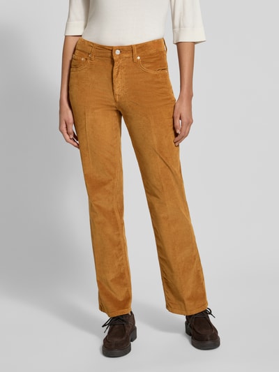 Gant Flared fit corduroy broek in 5-pocketmodel, model 'Cordur' Camel - 4