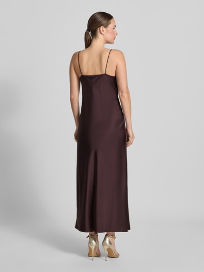 Stefanel Sukienka w kroju slim fit z dodatkiem wiskozy Czekoladowy 4