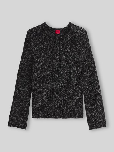 HUGO Pullover aus Wolle Alpaka mit Struktur-Strick Black 2
