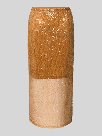 Jake*s Collection Midirock in semitransparenter Layering-Optik Camel 2