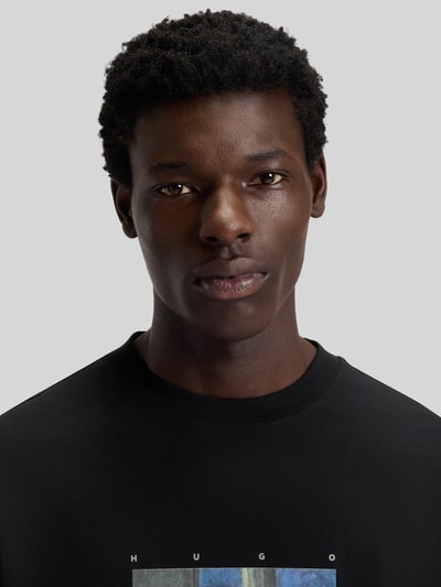 HUGO Relaxed Fit T-Shirt aus reiner Baumwolle Black 3
