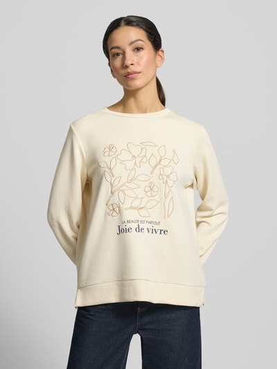 Soyaconcept Sweatshirt mit Label-Print Modell 'BANU' Ecru 4