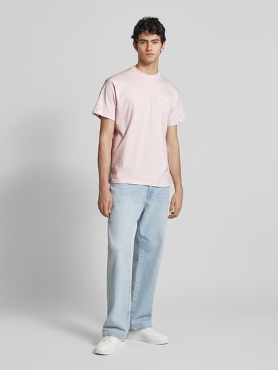 Carhartt Work In Progress T-shirt met labelprint, model 'ROTATION' Oudroze - 1