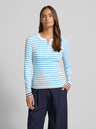 Marc Cain Longsleeve mit Rundhalsausschnitt und Reißverschluss Sky 4
