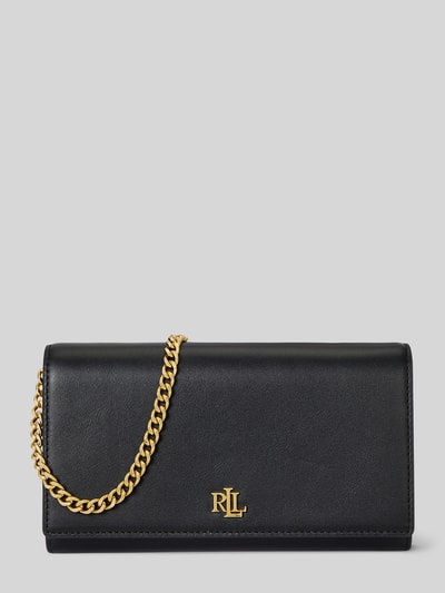Lauren Ralph Lauren Schoudertas van echt leer met afneembare schouderketting Zwart - 1