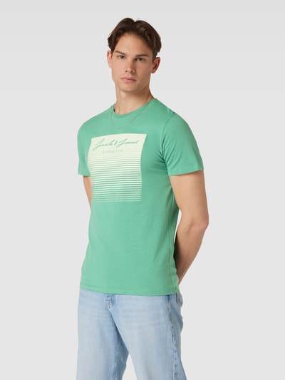 Jack & Jones T-shirt met ronde hals, model 'STOKE' Donkergroen - 4