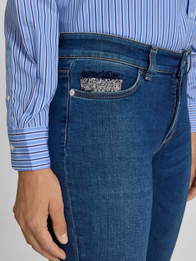 Marc Cain Slim fit jeans in 5-pocketmodel Marineblauw gemêleerd - 3