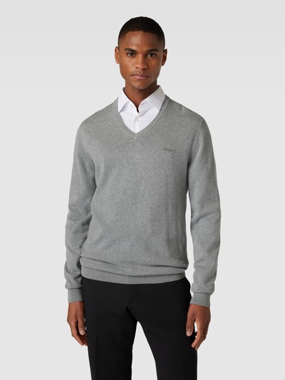 s.Oliver RED LABEL Gebreide pullover met V-hals Lichtgrijs - 4