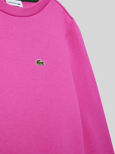 Lacoste Sweatshirt mit Label-Stitching Fuchsia 2