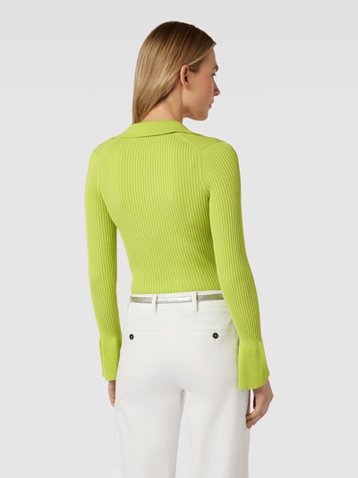 HUGO Crop Top aus Viskose-Mix in Strick-Optik Modell 'Sharreno' Neon Gruen 5