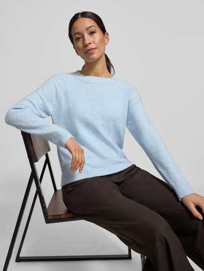 VERO MODA Regular Fit Strickpullover mit Crew Neck Modell 'DOFFY' Hellblau Melange 3
