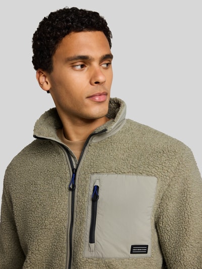 Tom Tailor Denim Teddyjacke mit Brusttasche Oliv 3