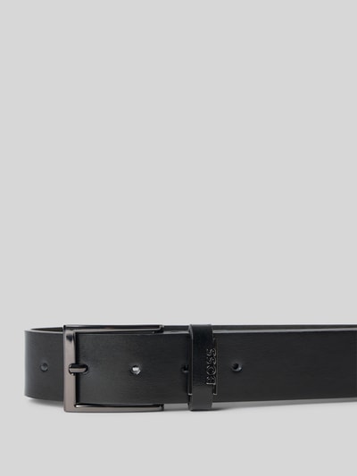 BOSS Ledergürtel mit Label-Applikation aus Metall Black 2