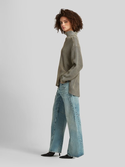 G-Star RAW Oversized Turtleneck-Pullover aus reiner Baumwolle Khaki 1