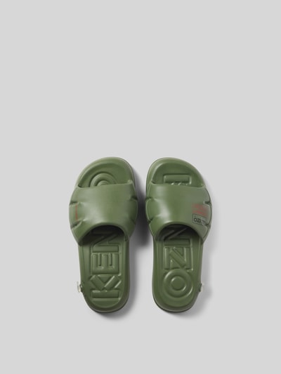 Kenzo Slides mit Label-Print Khaki 4
