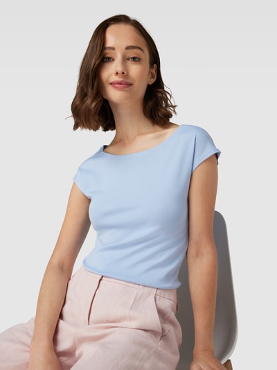 Marc Cain T-Shirt mit U-Boot-Ausschnitt Sky 3