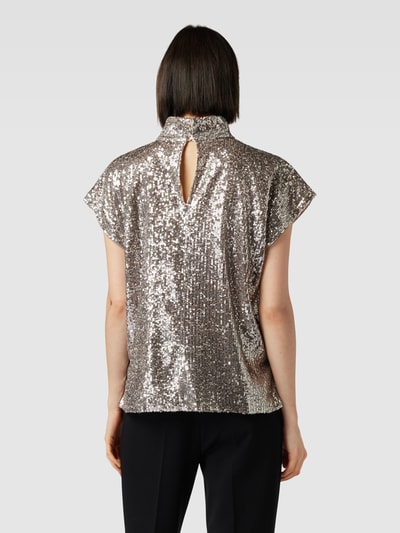 Drykorn Blouseshirt met pailletten, model 'ALARIA' Zilver - 5