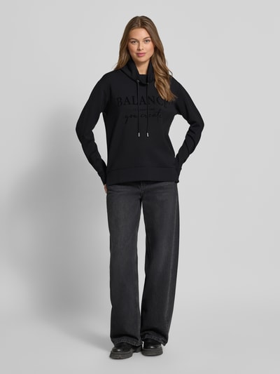 Christian Berg Woman Relaxed Fit Pullover mit Statement-Print Black 1