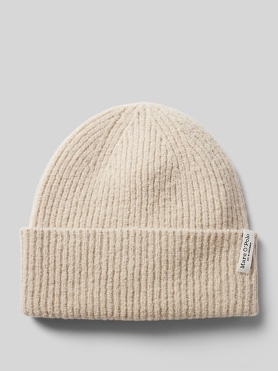 Marc O'Polo Beanie met scheerwol in riblook Beige - 1