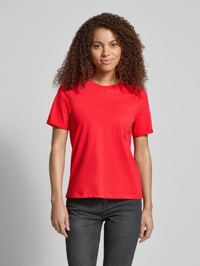 Pieces Regular Fit T-Shirt aus reiner Baumwolle Modell 'RIA' Rot 4