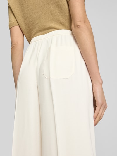 Oui Wide Leg Stoffhose mit fixierten Bügelfalten Offwhite 3
