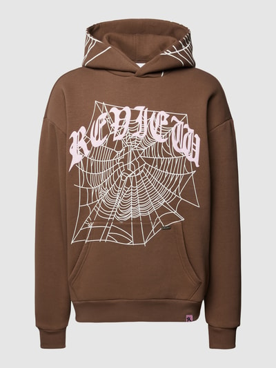 REVIEW Hoodie met SPIDER-print Middenbruin - 2