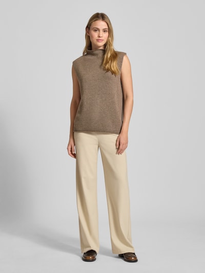 0039 Italy Strickshirt aus Kaschmir-Mix mit Rollkragen Modell 'LACY' Taupe 1