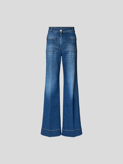 Victoria Beckham Flared Jeans mit Label-Stitching Dunkelblau 2