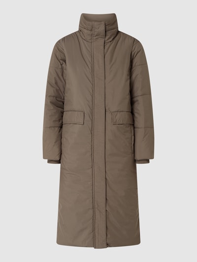 Soft Rebels Oversized lange gewatteerde jas met opstaande kraag, model 'Cloudy' Leem - 2