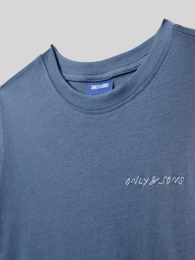 Only & Sons Regular fit T-shirt van puur katoen Blauw - 2