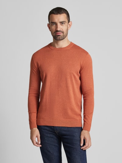 Tom Tailor Regular Fit Strickpullover aus reiner Baumwolle Rostrot 4