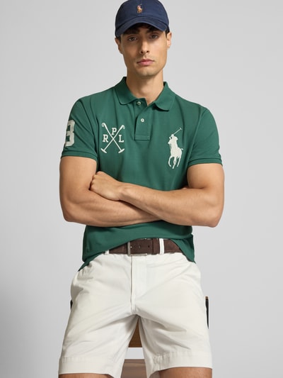 Polo Ralph Lauren Poloshirt mit Label-Stitching Dunkelgruen 3