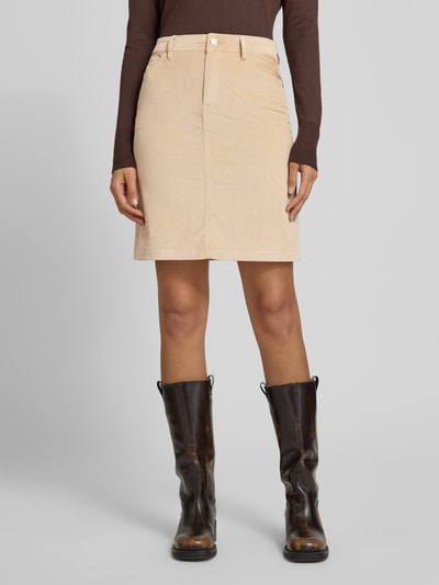 s.Oliver RED LABEL Uitlopende minirok in ribcordlook Beige - 4