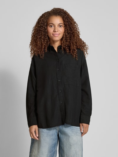 Review Regular fit overhemdblouse met linnen Zwart - 4