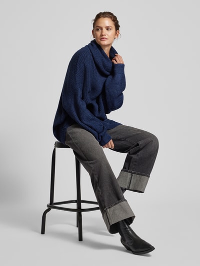 LeGer by Lena Gercke Oversized Strickpullover mit Rollkragen Modell 'Juna' Dunkelblau 1