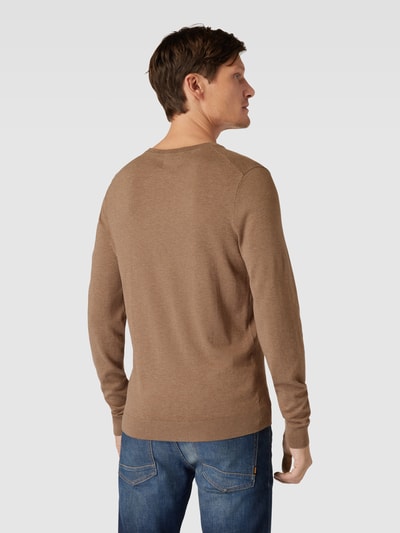 MCNEAL Gebreide pullover van viscosemix met V-hals Cognac gemêleerd - 5