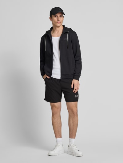 EA7 Emporio Armani Loose Fit Sweatshorts mit Label-Print Modell 'VENTUS' Black 1