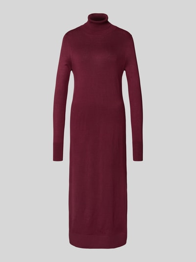Christian Berg Woman Sukienka z dzianiny z mieszanki wiskozy z rolowanym kołnierzem Bordowy 2