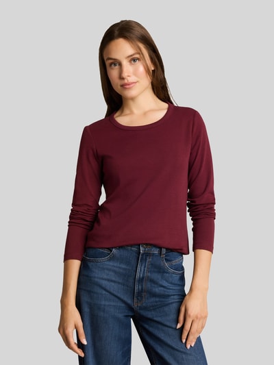 Tom Tailor Regular fit shirt met lange mouwen van puur katoen Bordeaux - 4