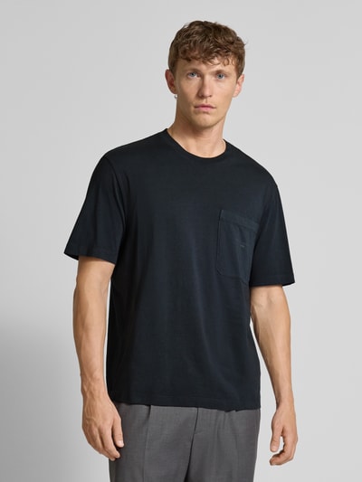 ARMANI EXCHANGE T-shirt o kroju relaxed fit z czystej bawełny z kieszenią na piersi Granatowy 4