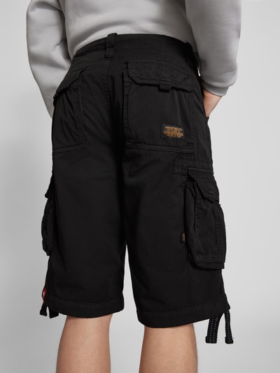 Alpha Industries Szorty cargo o kroju regular fit z tunelami model ‘JET SHORT’ Czarny 3