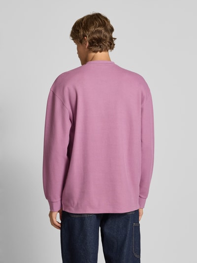 Hugo Blue Regular fit sweatshirt van katoenmix, model 'NUWOLO' Oudroze - 5