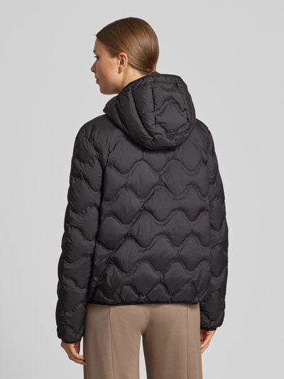 Marc Cain Gewatteerd regular fit jack met capuchon Zwart - 5