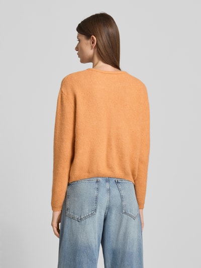 American Vintage Strickjacke aus Alpaka-Mix mit Rundhalsausschnitt Modell 'VITOW' Sand Melange 5