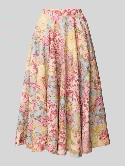 ADLYSH Midirock mit Lochstickerei GELB 2