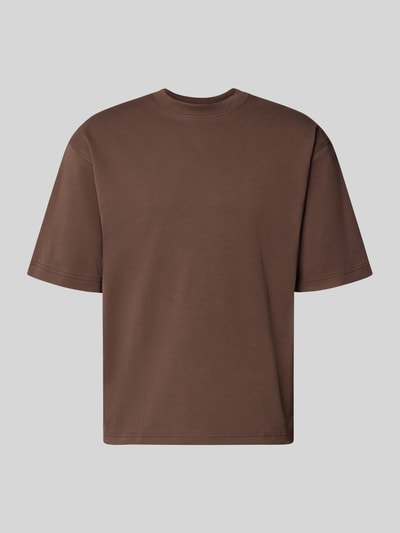 Produktfoto, Relaxed Fit T-Shirt aus reiner Baumwolle von JAKE*S STUDIO MEN in Braun, Rundhalsausschnitt, Halbarm, Rückenlänge 65 cm bei Größe M