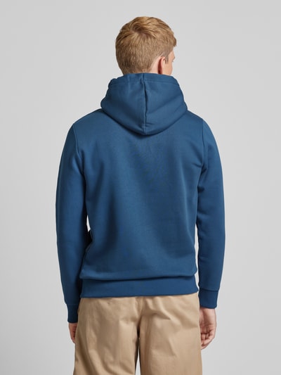 Tom Tailor Regular Fit Hoodie aus Baumwoll-Mix mit Logo Print Dunkelblau 5